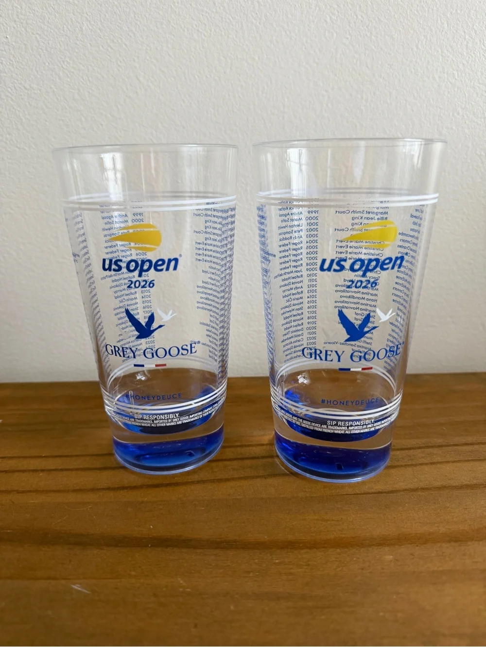 2026 US Open Tennis Grey Goose Honey Deuce Set Of 2 (Two) Souvenir Cups